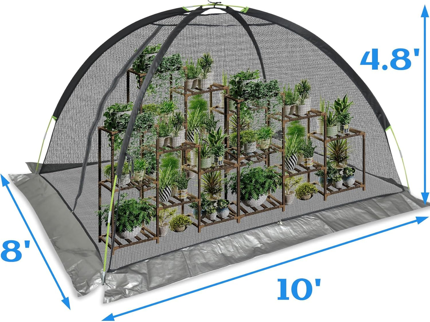 Crop Cages for Garden 10X8X4.8FT - Reusable Mesh Plant Cover for Outdoor Raised Garden Bed Protection Sun Shade & Bird Netting for Fruits/Vegetables and Bushes