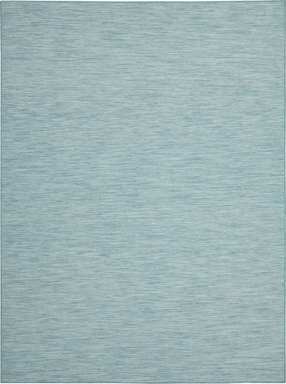 Nourison Positano Indoor-Outdoor Aqua 9' x 12' Area Rug, Easy Cleaning, Non Shedding, Bed Room, Living Room, Dining Room, Backyard, Deck, Patio (9x12)
