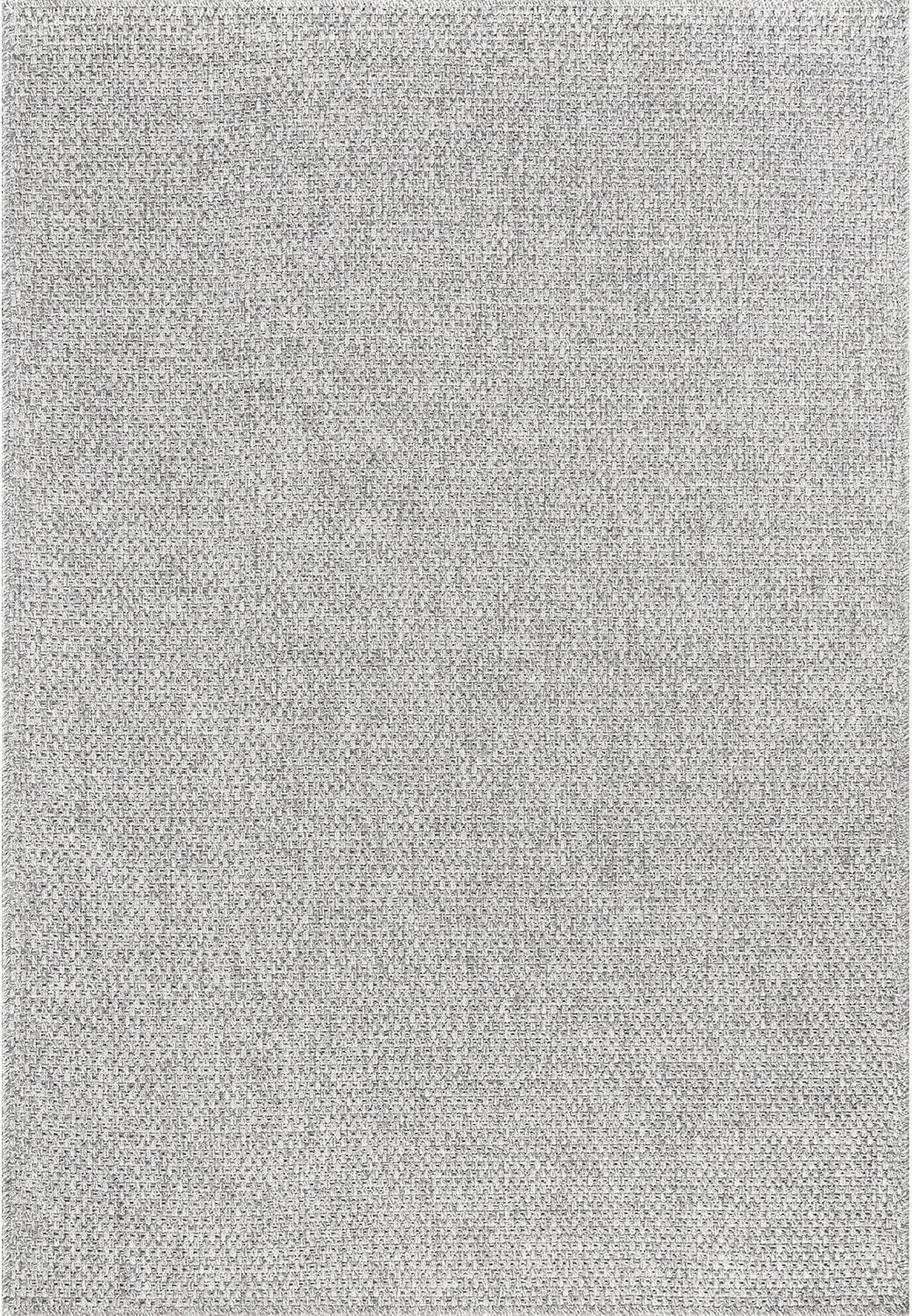CAMILSON Easy Jute Rug 9x12, Indoor Outdoor Gray Color Farmhouse Area Rugs for Living Room Patio and Kitchen Rug, Solid Boho Woven Design, Easy-Cleaning, Washable Outside Carpet Alfombras (9 x 12)