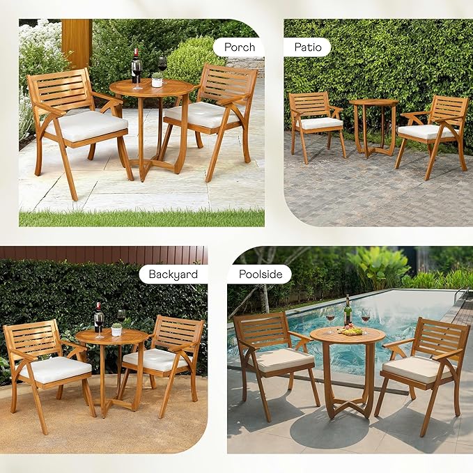 IDZO Sauvage Bistro Armchairs with Table - Set of 3