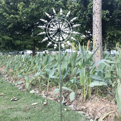 Unique and Magical Metal Windmill, 3D Wind Powered Kinetic Sculpture, Wind Spinner Solar, Wind Spinners for Yard and Garden, Windmill Catchers Outdoor Patio Decoration