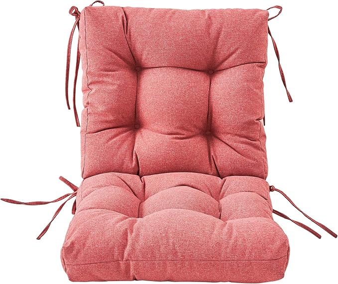 ARTPLAN All Weather Chair Outdoor Cushions Wicker Tufted Pillow with Back for Outdoor Furniture