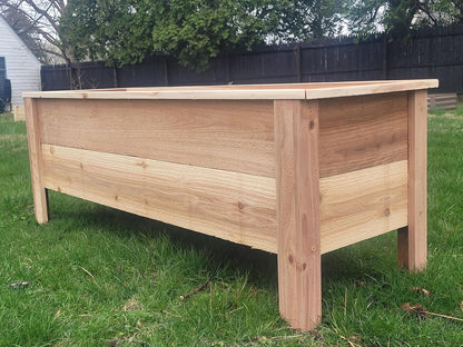 Handmade Custom Heavy Duty Rectangular Raised Cedar Wood Garden Planter Box – 46", 36", 24" – Indoor/Outdoor Farmhouse Style for Flowers & Vegetables – Made in USA (24" L x 15.5" W x 16.5" H)