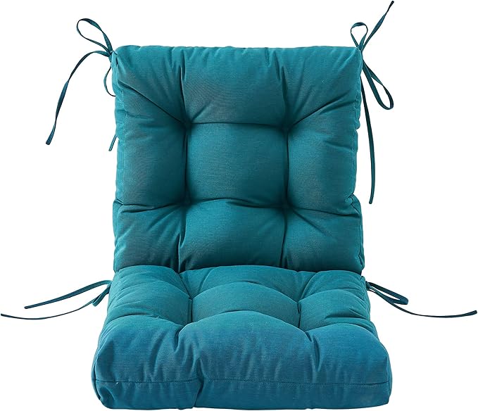 ARTPLAN All Weather Chair Outdoor Cushions Wicker Tufted Pillow with Back for Outdoor Furniture