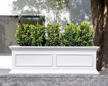 Veradek Brixton Window Box Plastic Planter - Large Rectangular Planter for Outdoor Balcony/Windowsill | Crack-Resistant All-Weather | Classic Estate Design for Flowers, Herbs, Succulents