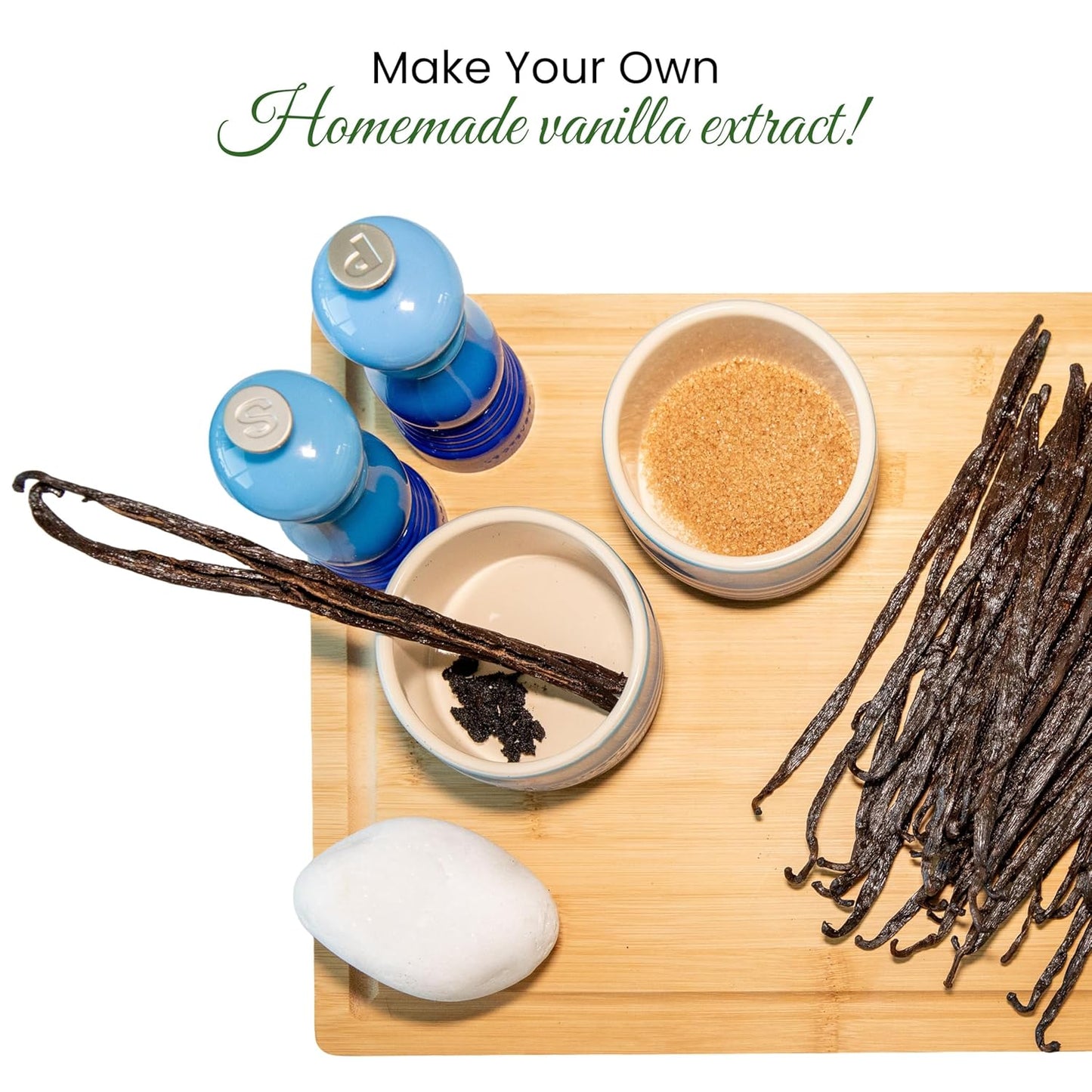 16oz (1 Pound) Count Organic Madagascar Vanilla Beans – Grade A Bourbon Pods | Gourmet Whole Vanilla Beans for Baking, Cooking, Extract Making | Rich Aroma, Premium Flavor, Non-GMO, Vegan