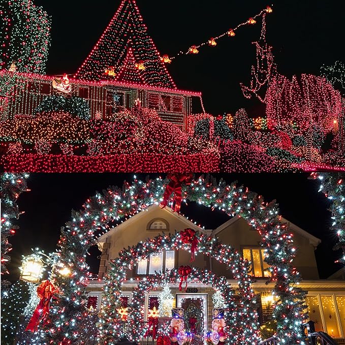 Christmas String Lights, 150 Count 33 FT Incandescent Mini Green Wire Valentines Fairy Light, 120V UL Certified Connectable Xmas Tree Lights for Patio, Holiday, Party, Outdoor Indoor Decoration, Red