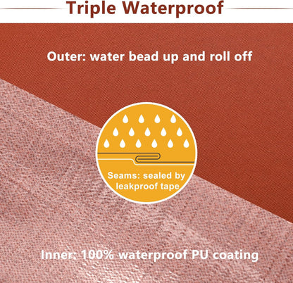 Favoyard Patio Chair Cushions 22 x 22 x 3 Inch Waterproof Outdoor Seat Cushions for Patio Furniture 3-Year Color Fastness Garden Sofa Couch Chair Pads with Handle & Adjustable Straps Set of 2, Spice