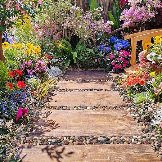 GreatBuddy 30-lb River Rocks, Decorative Rocks for Indoor Plants, 1-1 3/4 Inches Natural Polished Pebbles for Aquarium, Vases, Potted Plants, Garden Landscaping Outdoor, Mixed Color Stones