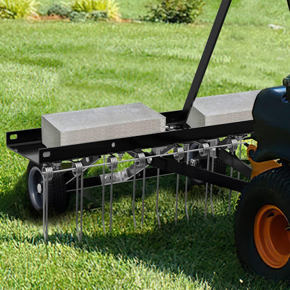 YITAMOTOR 40" Dethatcher Tow Behind Lawn rake Lawn Sweeper,Black