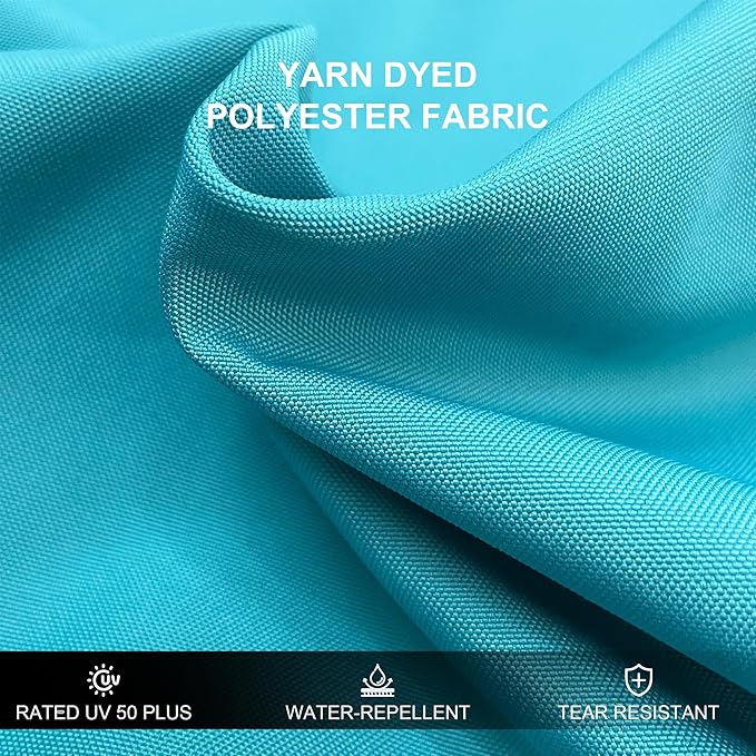 PURPLE LEAF 10 FT Cantilever Patio Umbrellas with Base Included, Large Square Offset Umbrella with 360° Rotation, Outdoor Aluminum Pool Umbrella for Pool Lawn Garden, Turquoise Blue