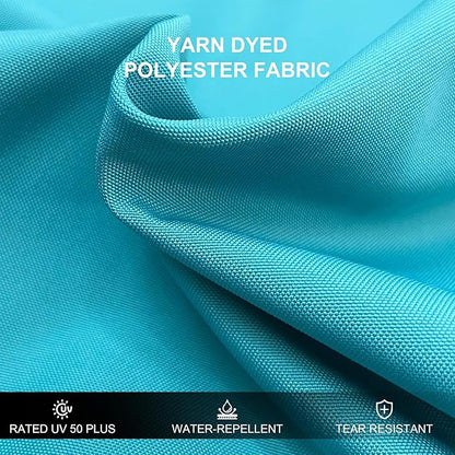 PURPLE LEAF 10 FT Cantilever Patio Umbrellas with Base Included, Large Square Offset Umbrella with 360° Rotation, Outdoor Aluminum Pool Umbrella for Pool Lawn Garden, Turquoise Blue