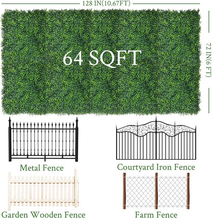 Artificial Ivy Privacy Fence Screen,72" x128 (64 SQFT) 4-Layer Leaf UV-Anti Faux Greenery Boxwood Backdrop Ivy Vine Leaf Fence Panels for Outdoor, Indoor, Garden, Backyard and Decor