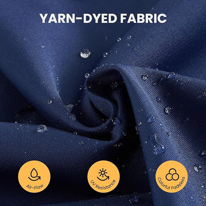 9' X 12' Cantilever Patio Umbrella Outdoor Heavy Duty Double Top Windproof Rectangle Offset Umbrellas with 360-degree Rotation for Pool Deck Backyard, Navy