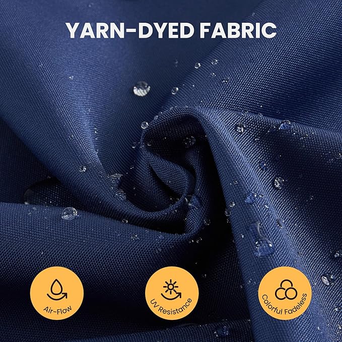 9' X 12' Cantilever Patio Umbrella Outdoor with Base Included Heavy Duty Double Top Windproof Rectangle Offset Umbrellas with 360-degree Rotation for Pool Deck Backyard, Navy