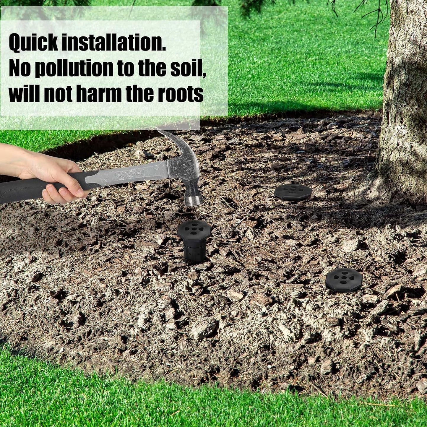 6 Pack Garden Watering Stake Large UV-Protected ABS Plastic Deep Root Irrigation Spike for Trees, Shrubs, Bushes, Shrubs, Flowers, Fruits, Vegetables, Potted Plants (8 Inch)