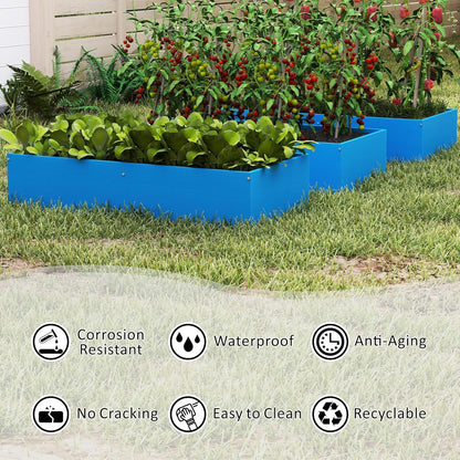 HDPE Raised Garden Bed 47.24 * 24.4 * 9.65 in,Vegetable Planter Bed Outdoor,Elevated Horticulture Planter Bed,Waterproof,Rot-Resistant and Non-Cracking Above Ground Garden Bed(Pacific Blue)