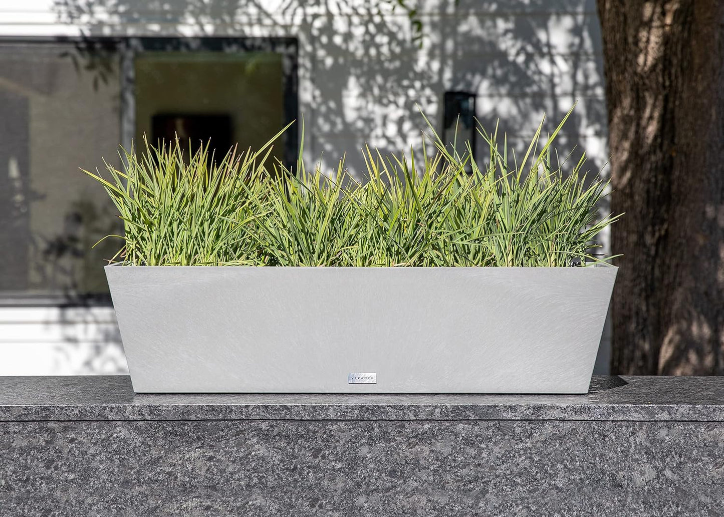 Veradek Pure Series Window Box Planter - Long Rectangular Planter for Indoor or Outdoor Windowsill/Balcony | Durable All-Weather Use with Drainage Holes | Modern Decor for Herbs, Small Plants, Flowers