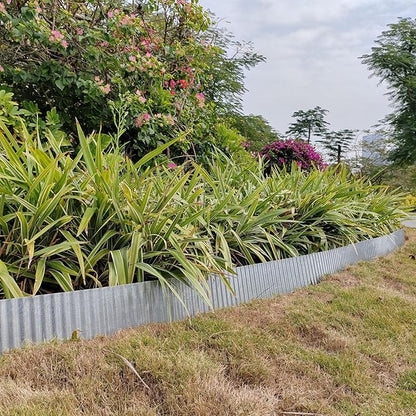 Metal Landscape Edging Border,6 inch × 20 feet Corrugated Garden Edging for Flower Bed,Lawn (6 Inch × 20FT)