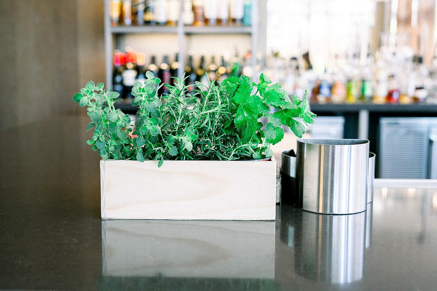 Wooden Planter Box with Handle, Rose Wood, Plastic Liner l Garden Decor l Restaurant and Wedding Decorations l Wedding Bouquets, Table Centerpiece, 12 x 4 Inches, (12x4 w Handle Set of 4, Rose Wood)