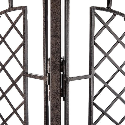 H Potter Large Trellis for Climbing Plants Wrought Iron Metal 2 Panel Ivy Garden Privacy Screen Patio Deck