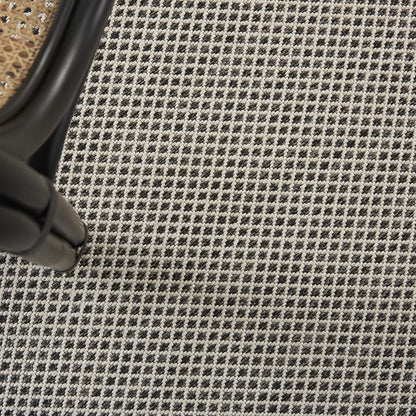 Nourison Courtyard Indoor/Outdoor Ivory Charcoal 9' x 12' Area Rug, Geometric, Easy Cleaning, Non Shedding, Bed Room, Living Room, Dining Room, Deck, Patio, Backyard (9x12)