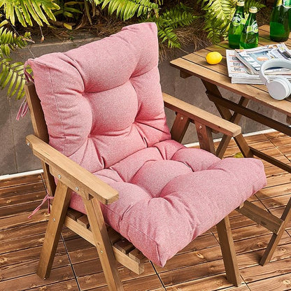 ARTPLAN All Weather Chair Outdoor Cushions Wicker Tufted Pillow with Back for Outdoor Furniture
