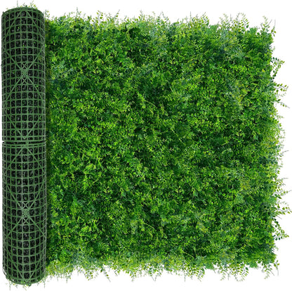 Greenery Faux Grass Wall Backdrop: 48"x128" (43 SQFT) UV-Anti Artificial Green Boxwood Panel for Patio Balcony Privacy & Ivy Fence Covering Privacy, Garden, Backyard Wall Backdrop Decor