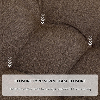 RACE LEAF Patio Chair Cushions 17x17 4 Pack, Thickened Heavy Duty Outdoor Cushions Stain & Water Resistant Non-Slip Ties Tufted (Brown)