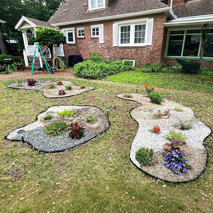 3.15" x 100' No Dig Landscape Edging, Flexible Garden Edging Borders with 90 Anchoring Spikes, Plastic Lawn Edging for Landscaping Garden Flower Beds Grass Yard Paver Pathway, Black