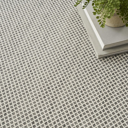 Nourison Courtyard Indoor/Outdoor Ivory Charcoal 5' x 7' Area Rug, Geometric, Easy Cleaning, Non Shedding, Bed Room, Living Room, Dining Room, Deck, Patio, Backyard (5x7)