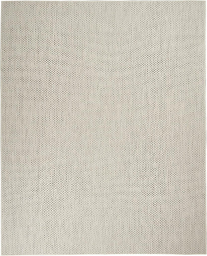 Nourison Home Courtyard Indoor/Outdoor Ivory/Silver 10' x 14' Area Rug, Easy Cleaning, Non Shedding, Bed Room, Living Room, Dining Room, Backyard, Deck, Patio (10x14)