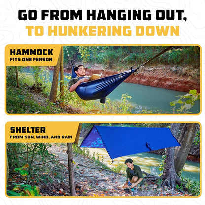 Wise Owl Outfitters Camping Hammock – 500lbs Portable Hammock with Tree Straps - Travel, Backpacking, Hiking, Outdoors Camping Gear - Single or Double