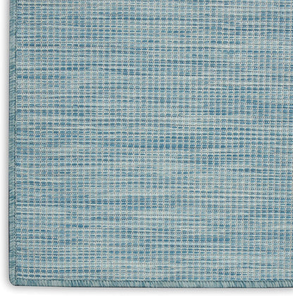 Nourison Positano Indoor/Outdoor Aqua 3' x 5' Area Rug, Easy Cleaning, Non Shedding, Bed Room, Living Room, Dining Room, Backyard, Deck, Patio (3x5)