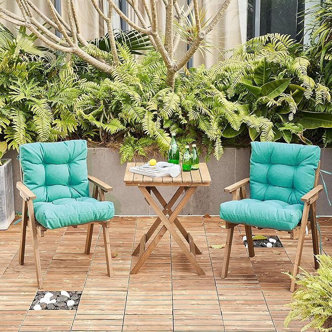 ARTPLAN All Weather Chair Outdoor Cushions Wicker Tufted Pillow with Back for Outdoor Furniture
