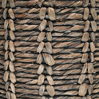 happimess BSK1003B Laurel 19.49" Bohemian Handwoven Abaca Hamper Basket with Handles, Brown for Storage and Decoration in Bathroom, Bedroom, Living Room