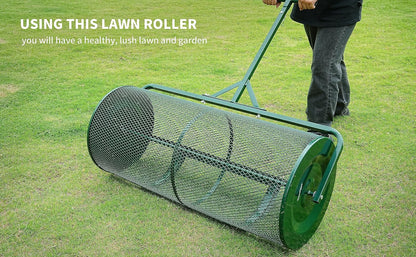 Lawn & Garden Spreaders - 44 Inch Compost Spreader with Improved T Shape Handle - Spreader for Top Dressing Compost, Fertilizer, Mulch and Soil-Strong and Lightweight Material for Basket