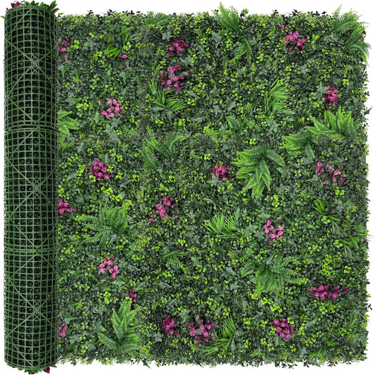 Greenery Grass Wall Boxwood Plant Roll: 60"x128"(53.5 SQFT) with UV Resistant Green Leaves Faux for Interior Panel, Greenery Backdrop,Garden and Indoor Outdoor Wall&Fence Covering Privacy