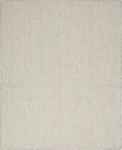 Nourison Courtyard Indoor/Outdoor Ivory Silver 8' x 10' Area Rug, Geometric, Easy Cleaning, Non Shedding, Bed Room, Living Room, Dining Room, Deck, Patio, Backyard (8x10)