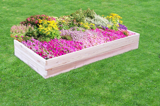 Red Cedar Wood Raised Vegetable Garden Bed - Amish Made in USA (11" Double Raised Bed, Unfinished)