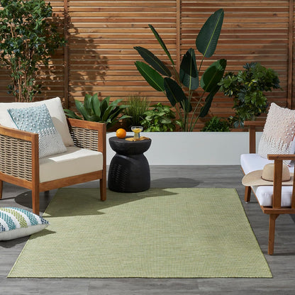 Nourison Home Positano Indoor/Outdoor Green 4' x 6' Area Rug, Easy Cleaning, Non Shedding, Bed Room, Living Room, Dining Room, Backyard, Deck, Patio (4x6)