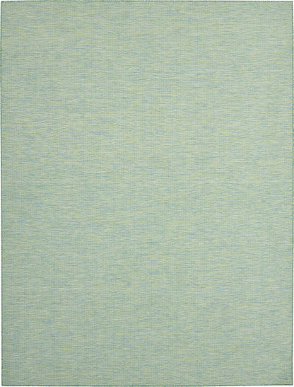 Nourison Positano Indoor/Outdoor Blue/Green 8' x 10' Area Rug, Easy Cleaning, Non Shedding, Bed Room, Living Room, Dining Room, Backyard, Deck, Patio (8x10)