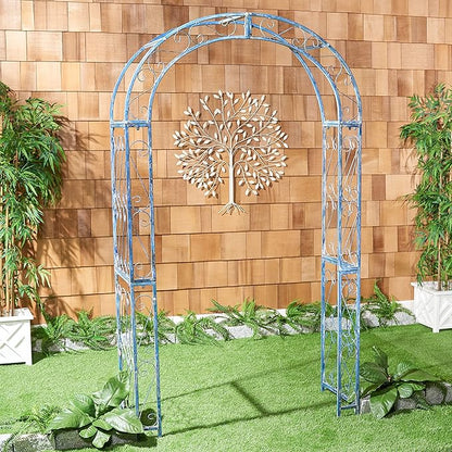 SAFAVIEH PAT5007C Outdoor Collection Pagan Victorian Antique Blue Arch
