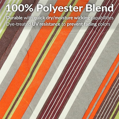 Sunnydaze Quilted Outdoor Hammock with Spreader Bars - Heavy-Duty 450-Pound Capacity Double Hammock for Outside - Canyon Sunset