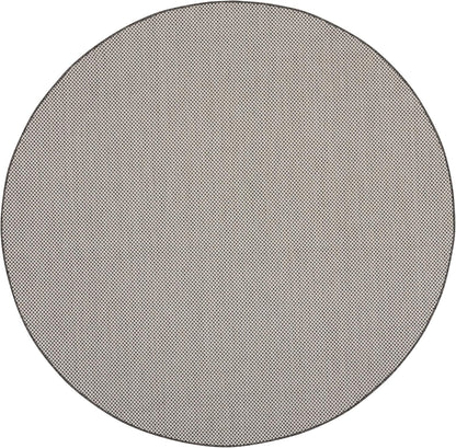 Nourison Home Courtyard Indoor/Outdoor Ivory/Charcoal 6' x Round Area Rug, Easy Cleaning, Non Shedding, Bed Room, Living Room, Dining Room, Backyard, Deck, Patio (6 Round)