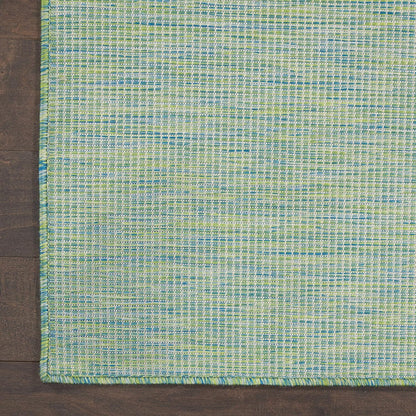 Nourison Positano Indoor/Outdoor Blue/Green 5' x 7' Area Rug, Easy Cleaning, Non Shedding, Bed Room, Living Room, Dining Room, Backyard, Deck, Patio (5x7)