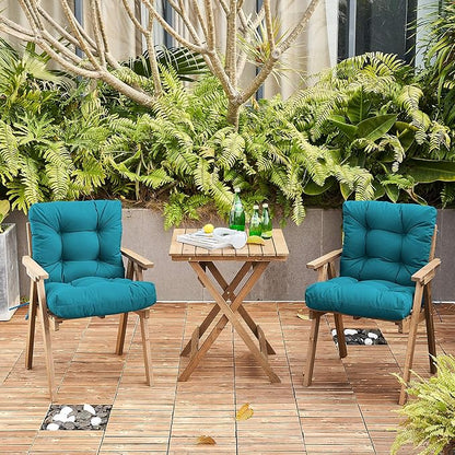 ARTPLAN All Weather Chair Outdoor Cushions Wicker Tufted Pillow with Back for Outdoor Furniture