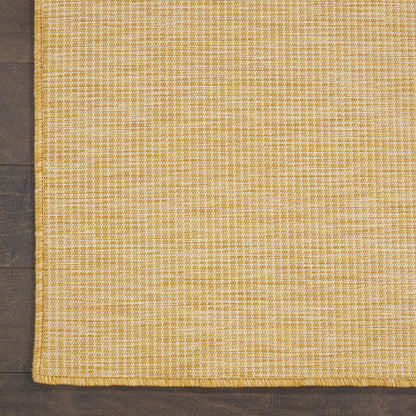 Nourison Positano Indoor/Outdoor Yellow 6' x Round Area Rug, Easy Cleaning, Non Shedding, Bed Room, Living Room, Dining Room, Backyard, Deck, Patio (6 Round)