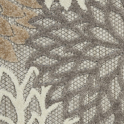 Nourison Aloha Indoor/Outdoor Area Rug 2'3" x 8', Natural, Runner Tropical Botanical Easy-Cleaning Non Shedding Bed Room Living Room Dining Room Deck Backyard Patio