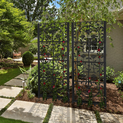 H Potter Trellis Privacy Screen (Trellis Screen Black w/Ground Spikes)
